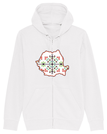 Romania Tricolor Motive Nationale Traditionale White