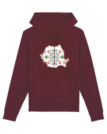 Romania Tricolor Motive Nationale Traditionale Burgundy