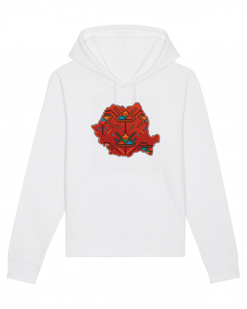 Romania Tricolor Motive Nationale Traditionale White