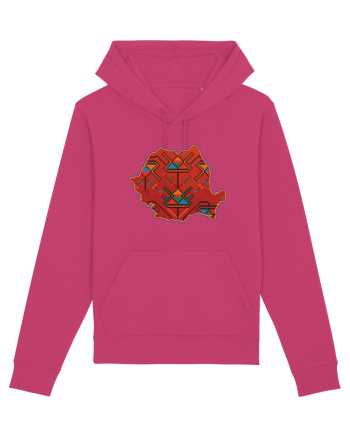 Romania Tricolor Motive Nationale Traditionale Raspberry