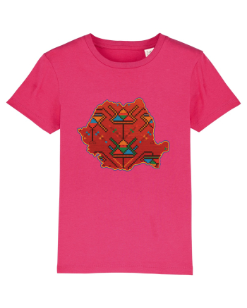 Romania Tricolor Motive Nationale Traditionale Raspberry