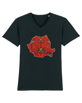 Romania Tricolor Motive Nationale Traditionale Black