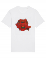 Romania Tricolor Motive Nationale Traditionale Tricou mânecă scurtă Unisex Rocker