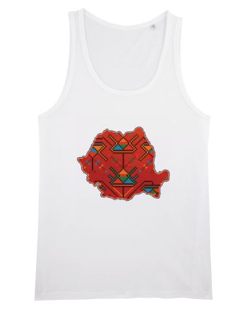 Romania Tricolor Motive Nationale Traditionale White