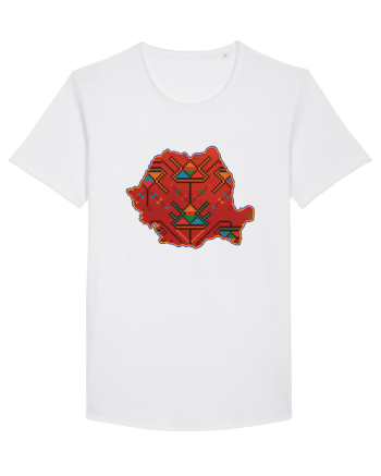 Romania Tricolor Motive Nationale Traditionale White