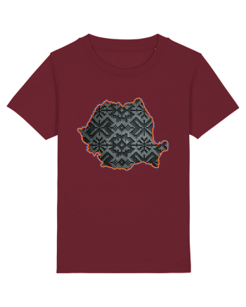 Romania Tricolor Motive Nationale Traditionale Burgundy