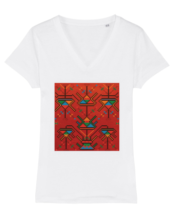 Romania Motiv National Traditional White