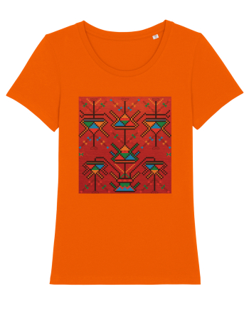 Romania Motiv National Traditional Bright Orange