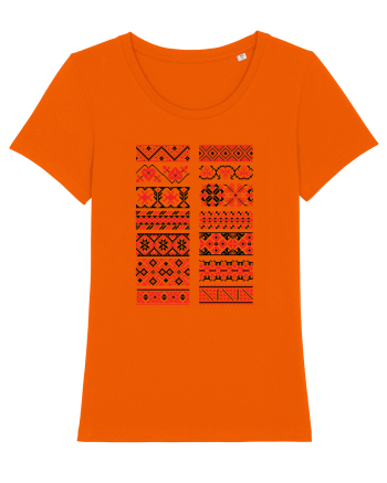 Romania Motiv National Traditional Bright Orange