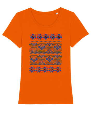 Romania Motiv National Traditional Bright Orange