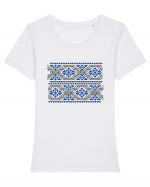 Romania Motiv National Traditional Tricou mânecă scurtă guler larg fitted Damă Expresser