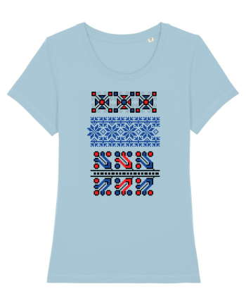 Romania Motiv National Traditional Sky Blue