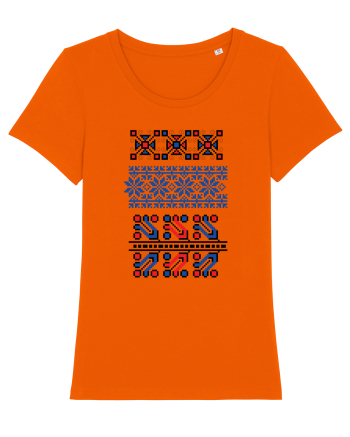 Romania Motiv National Traditional Bright Orange