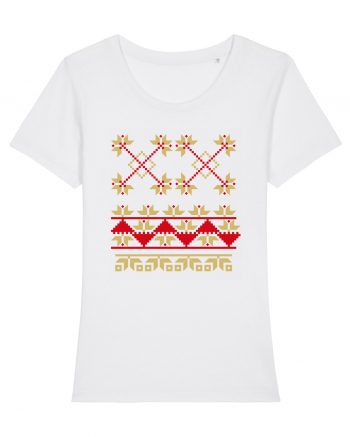 Romania Motiv National Traditional White