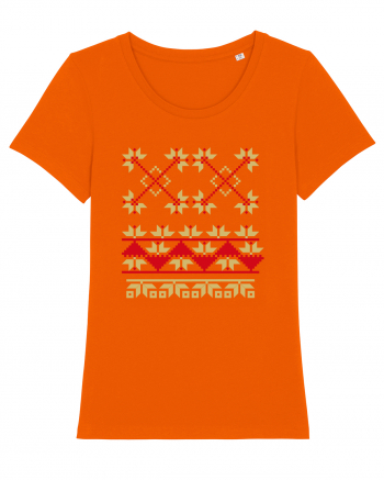 Romania Motiv National Traditional Bright Orange