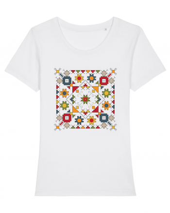 Romania Motiv National Traditional White