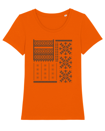 Romania Motiv National Traditional Bright Orange