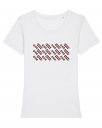 Romania Motiv National Traditional Tricou mânecă scurtă guler larg fitted Damă Expresser