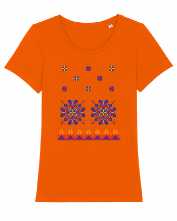 Romania Motiv National Traditional Bright Orange