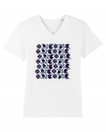 Romania Motiv National Traditional Tricou mânecă scurtă guler V Bărbat Presenter