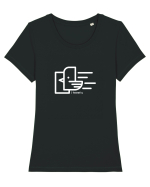 I tweet you Tricou mânecă scurtă guler larg fitted Damă Expresser