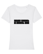 10august2018 white Tricou mânecă scurtă guler larg fitted Damă Expresser