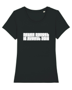 10august2018 black Tricou mânecă scurtă guler larg fitted Damă Expresser