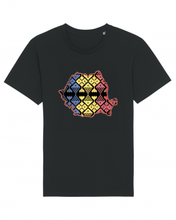 Romania Tricolor Motive Nationale Vintage Black
