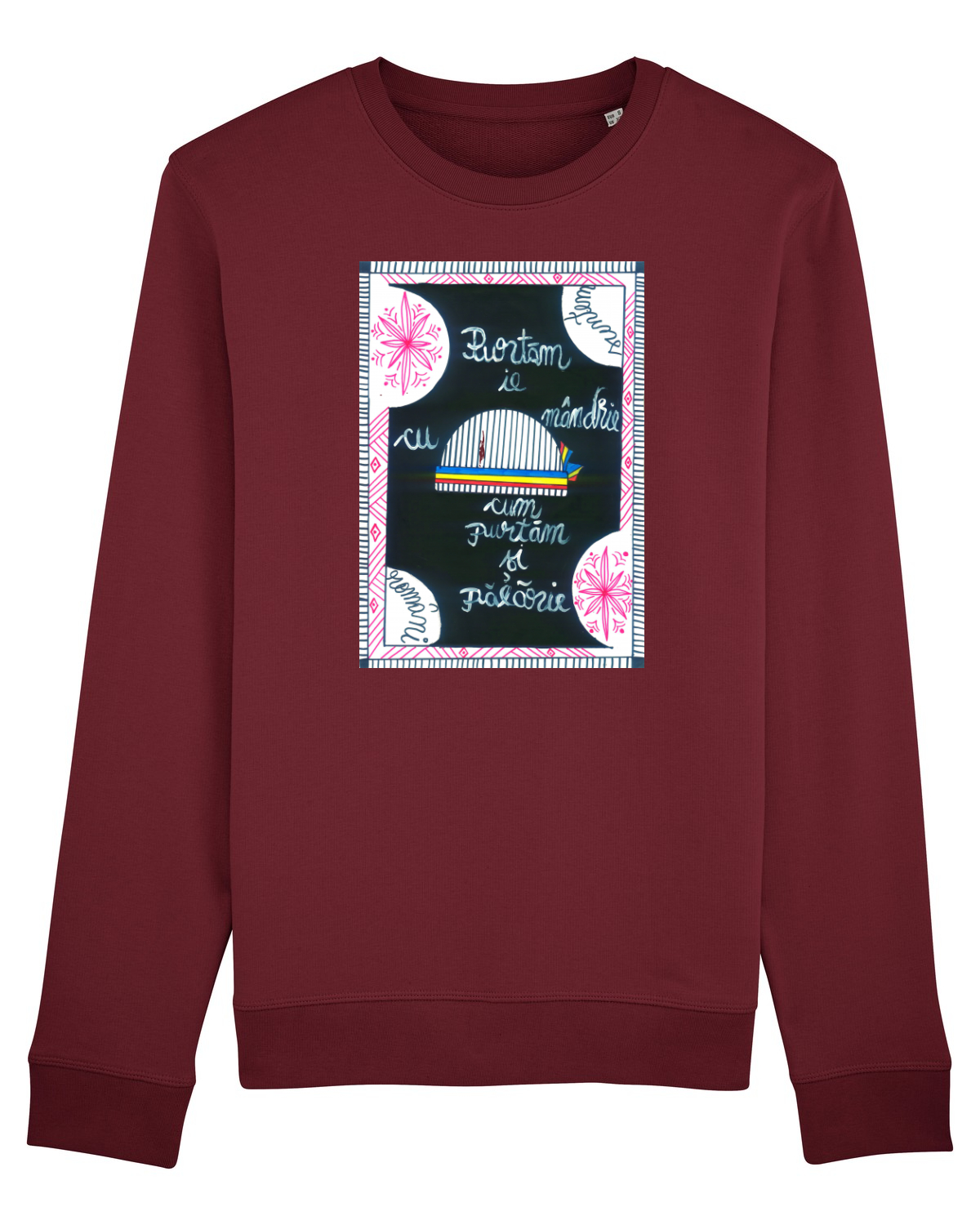 Bluză mânecă lungă Unisex Rise Burgundy