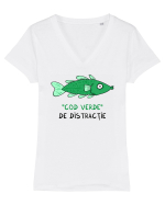 „Cod verde” de distracție Tricou mânecă scurtă guler V Damă Evoker