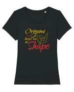 Origami Keeps Me On Shape Tricou mânecă scurtă guler larg fitted Damă Expresser