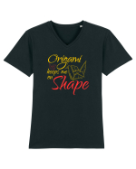 Origami Keeps Me On Shape Tricou mânecă scurtă guler V Bărbat Presenter