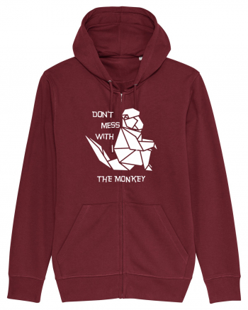 Don't Mess With The Monkey - Origami Style Burgundy