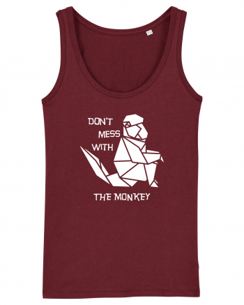 Don't Mess With The Monkey - Origami Style Burgundy