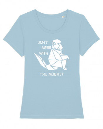 Don't Mess With The Monkey - Origami Style Sky Blue