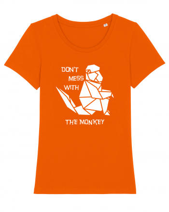 Don't Mess With The Monkey - Origami Style Bright Orange