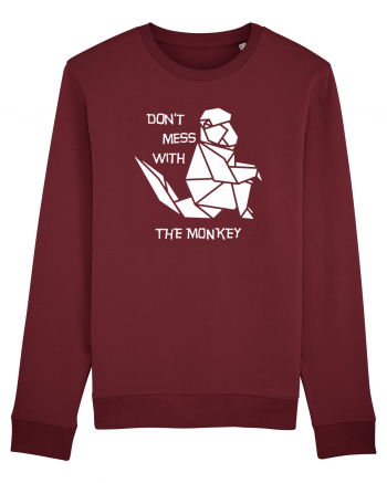 Don't Mess With The Monkey - Origami Style Burgundy