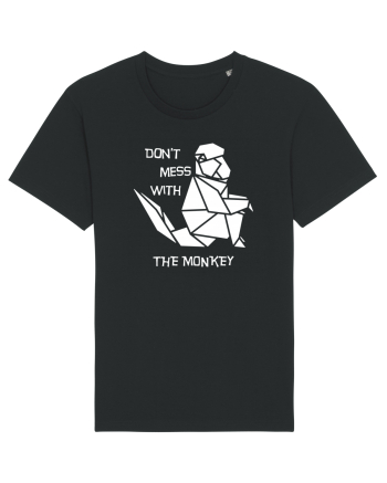 Don't Mess With The Monkey - Origami Style Black