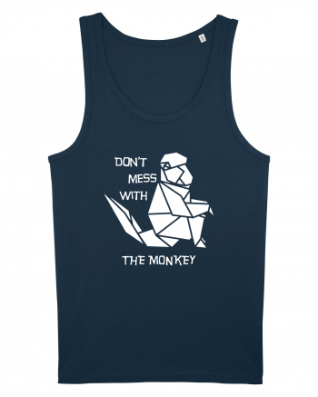 Don't Mess With The Monkey - Origami Style Navy