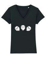 Cute Origami Ghosts - Happy Halloween Tricou mânecă scurtă guler V Damă Evoker