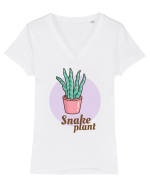 Snake plant Tricou mânecă scurtă guler V Damă Evoker