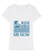 Ride me now Tricou mânecă scurtă guler V Damă Evoker