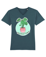 Planta Monstera Tricou mânecă scurtă guler V Bărbat Presenter