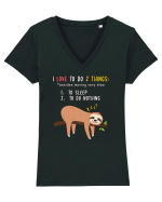 Sleep and do nothing Tricou mânecă scurtă guler V Damă Evoker