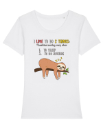 Sleep and do nothing Tricou mânecă scurtă guler larg fitted Damă Expresser