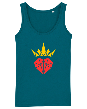 Cute Origami Crowned Heart Ocean Depth