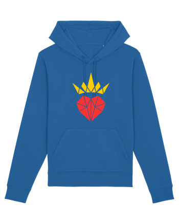 Cute Origami Crowned Heart Royal Blue