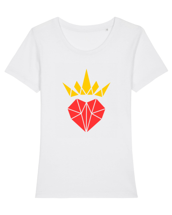 Cute Origami Crowned Heart White
