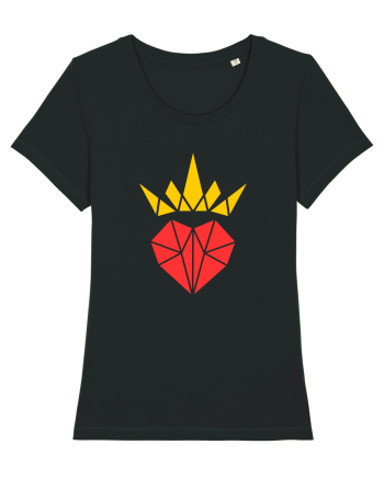 Cute Origami Crowned Heart Black