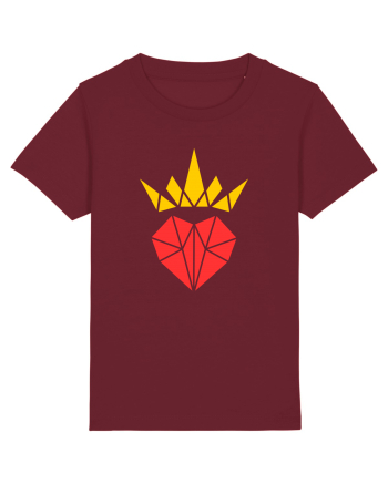 Cute Origami Crowned Heart Burgundy